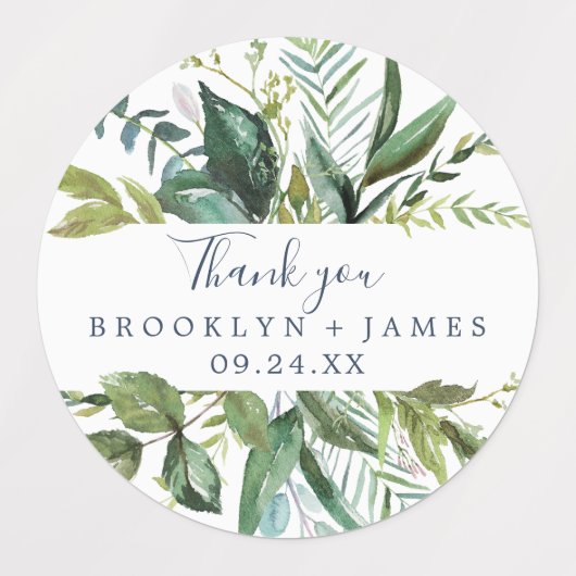 Summer Greenery Dank je wel Labels (Design 1)