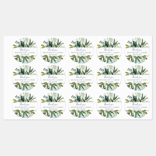 Summer Greenery Dank je wel Labels (Vel)