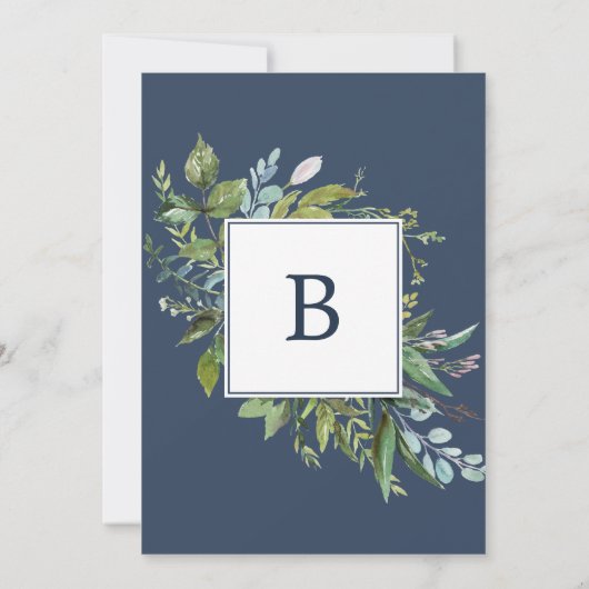 Summer Greenery de bruiloft van Kaart (Achterkant)