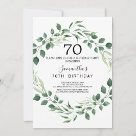 Summer Greenery Diamond Wreath 70th Birthday Kaart