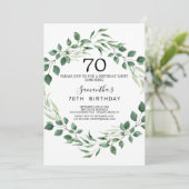 Summer Greenery Diamond Wreath 70th Birthday Kaart (Staand voorkant)