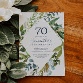 Summer Greenery Diamond Wreath 70th Birthday Kaart