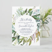 Summer Greenery Diamond Wreath Let's Party Kaart (Staand voorkant)