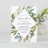 Summer Greenery Diamond Wreath Lingerie Shower Kaart (Staand voorkant)