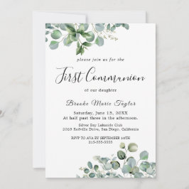 Summer Greenery eerste communie uitnodiging