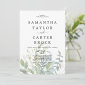 Summer Greenery Faded Foliage Wedding Kaart (Staand voorkant)