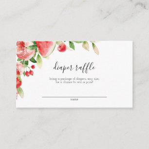 Summer Greenery Fruit Baby shower Diaper Raffle Informatiekaartje