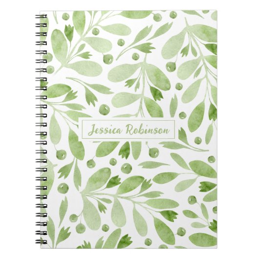 Summer Greenery gepersonaliseerde spiraal Notitieboek (Voorkant)