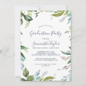 Summer Greenery Graduation Party Kaart (Voorkant)