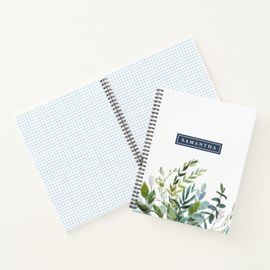 Summer Greenery Graph Paper Notitieboek (Binnen)