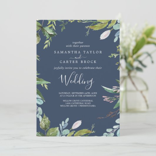 Summer Greenery | marineweddenschap Kaart (Staand voorkant)