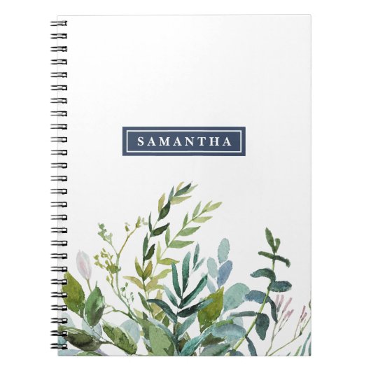 Summer Greenery Personalized Spiral Notitieboek (Voorkant)
