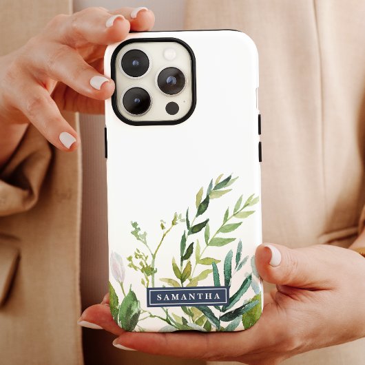 Summer Greenery Persoonlijke naam Case-Mate iPhone Case