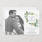 Summer Greenery Photo Save the Date Kaart (Voorkant)