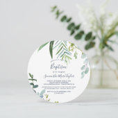 Summer Greenery Round Baptisme Kaart (Staand voorkant)