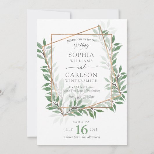 Summer Greenery rustic lijst Kaart (Voorkant)