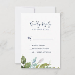 Summer Greenery Simple RSVP-kaart RSVP Kaartje