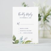 Summer Greenery Simple RSVP-kaart RSVP Kaartje (Staand voorkant)