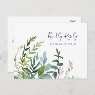 Summer Greenery Song Request RSVP Briefkaart