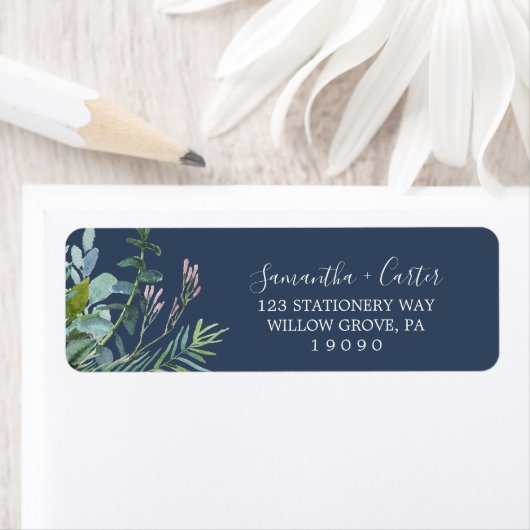 Summer Greenery | Terugzendadres marine Etiket (Insitu)