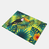 Summer Greenery Tropical Toucan Jungle Foliage  Deurmat (Schuin)