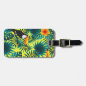 Summer Greenery Tropical Toucan Oerwoud Foliage Bagagelabel (Voorkant horizontaal)
