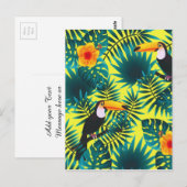 Summer Greenery Tropical Toucan Oerwoud Foliage Briefkaart (Voorkant / Achterkant)
