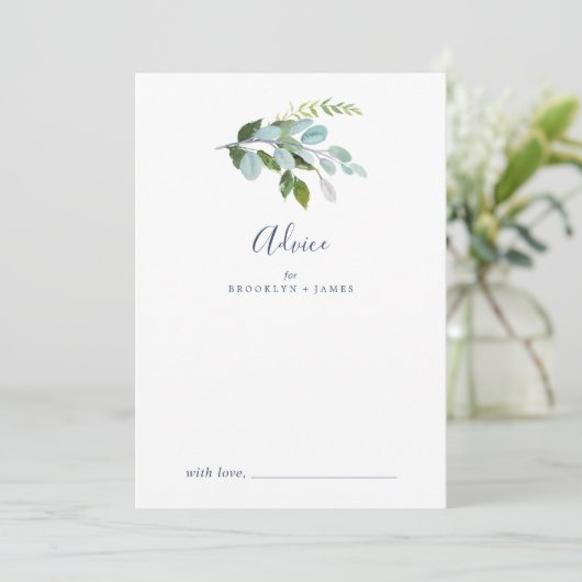 Summer Greenery Wedding Advieskaart (Staand voorkant)