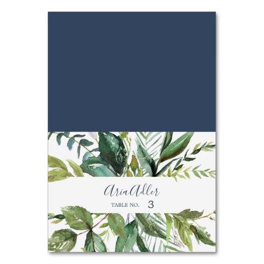 Summer Greenery Wedding Place Cards Kaart (Voorkant)