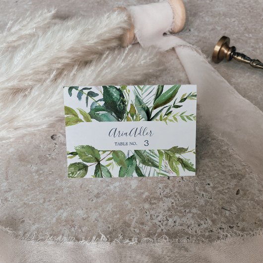 Summer Greenery Wedding Place Cards Kaart