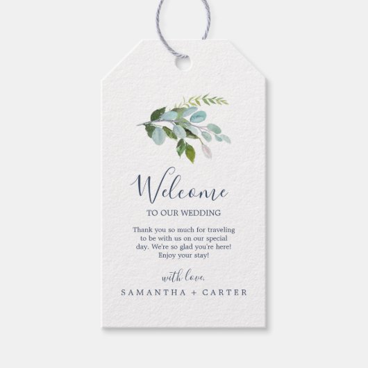Summer Greenery Wedding Welcome Cadeaulabel (Voorkant)