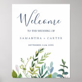Summer Greenery Welcome Wedding Poster (Voorkant)