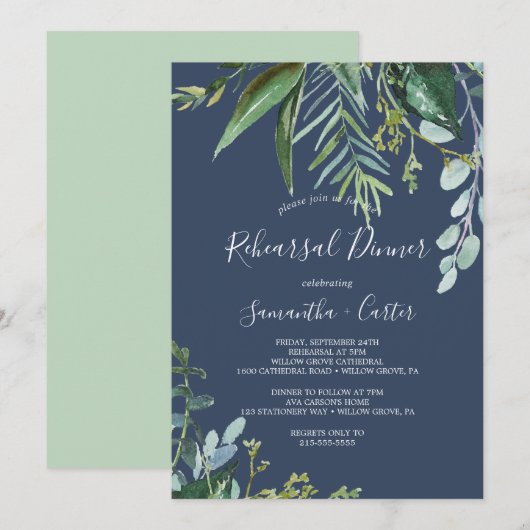 Summer Greenery | Zeevarendrierepetitie Kaart (Voorkant / Achterkant)