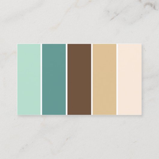 Summer Greens and Browns Color Blocks Visitekaartje (Achterkant)