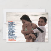 Summer Greetings Adjectives Flat Kaart (Voorkant)