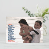 Summer Greetings Adjectives Flat Kaart (Staand voorkant)