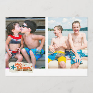 Summer Greetings Beach Flat Kaart
