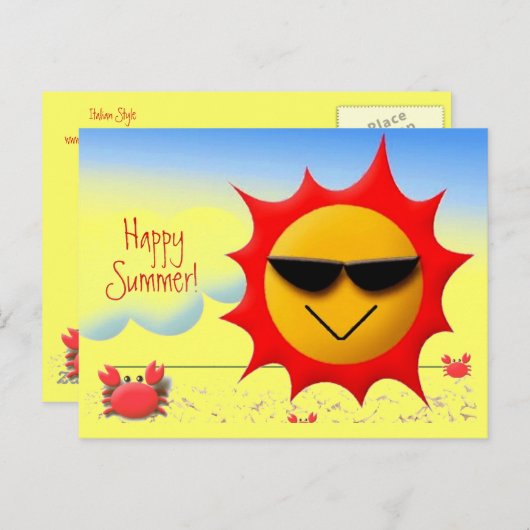 Summer Greetings Briefkaart (Voorkant / Achterkant)