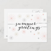 Summer Greetings Fireworks Briefkaart (Voorkant / Achterkant)