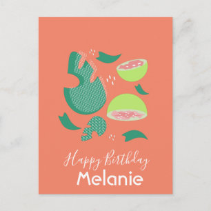 Summer Guava en Greenery Tropical Illustration Briefkaart