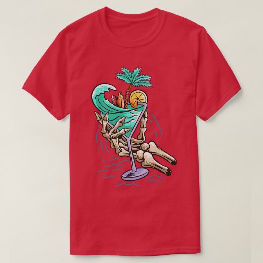 Summer Hand Beach Skeleton Cocktail Summer 2022 Me T-shirt (Design voorkant)