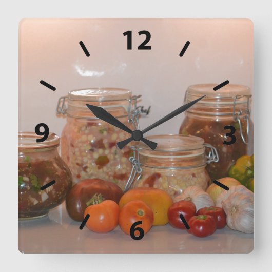 Summer Harvest Two Vierkante Klok (Voorkant)