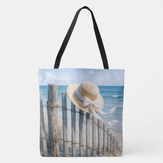 Summer Hat On a Fence Post Tote Bag (Voorkant)