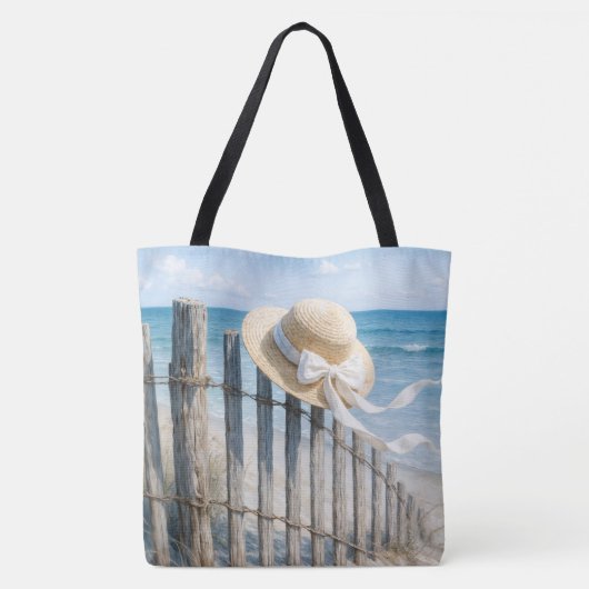 Summer Hat On a Fence Post Tote Bag (Achterkant)