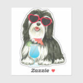 Summer Havanese Vinyl Sticker (Vel)