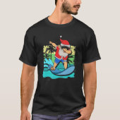 Summer Hawaiian Santa Claus surfende Kerstmis in T-shirt (Voorkant)