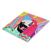 Summer Heat Abstract Digital Painting Tegeltje (Zijkant)