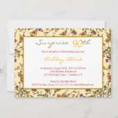 Summer Herfst Garden Floral 90th Birthday Invitati Kaart (Voorkant)