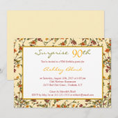 Summer Herfst Garden Floral 90th Birthday Invitati Kaart (Voorkant / Achterkant)