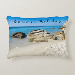 Summer Holiday Beauful strand foto met tekst Accent Kussen